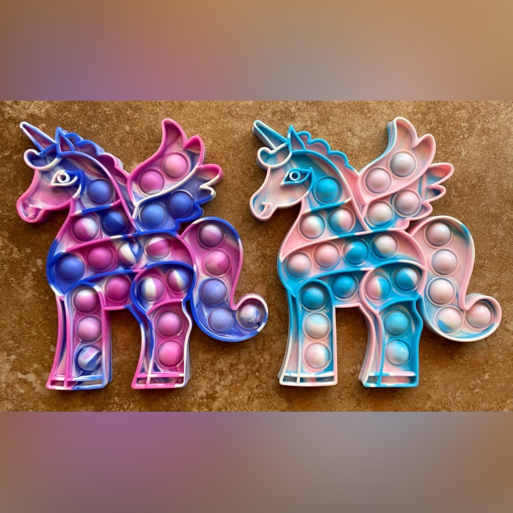 [2 PACK] Unicorn Pop it Fidget Toy Set Stress Relief Excellent Condition
